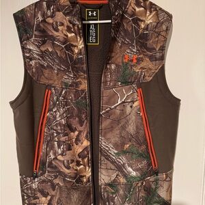 Under Armour Brown Camo Vest with Orange Details